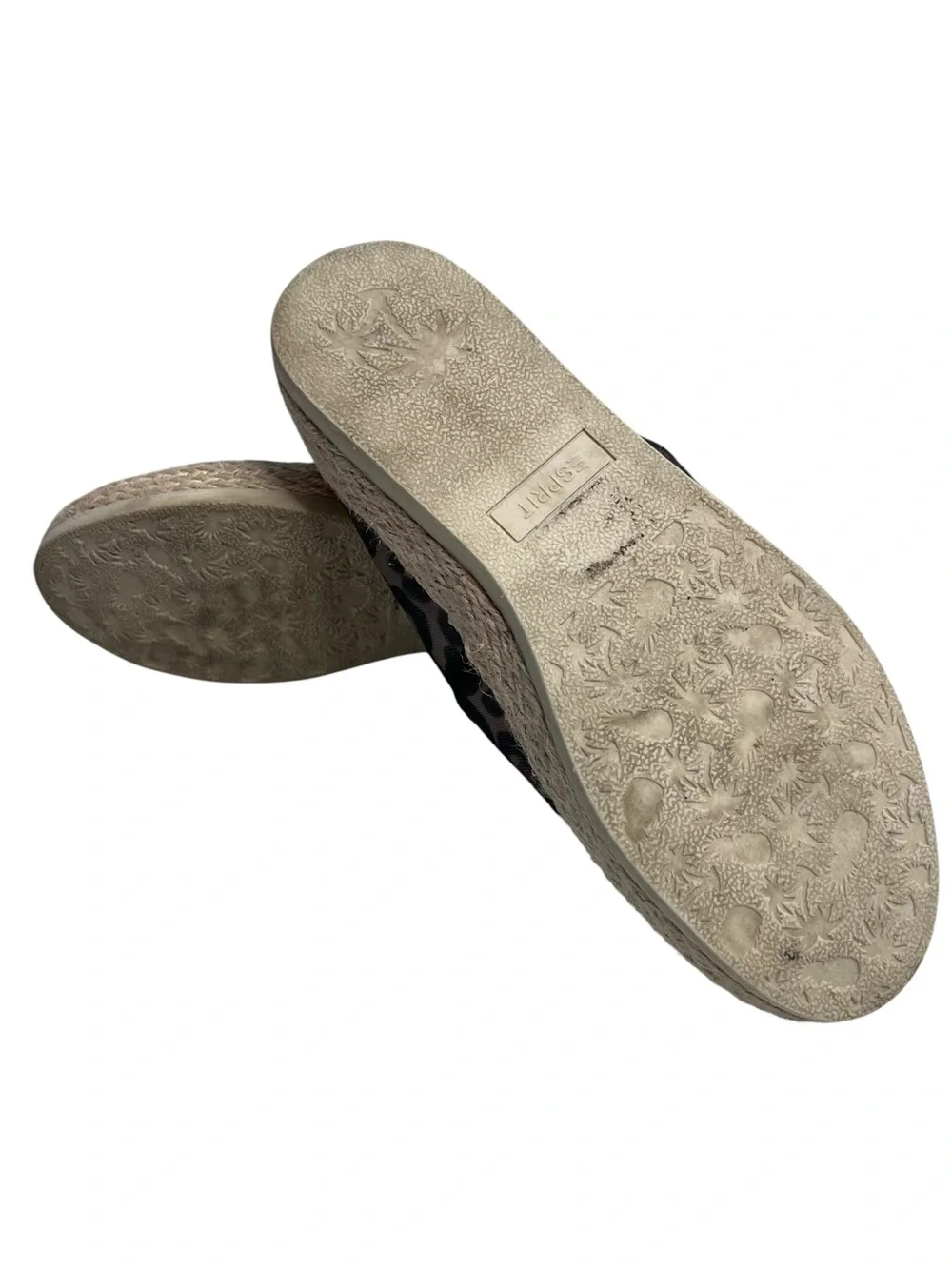 Esprit Leopard Print Espadrille Slip-Ons in Brown and Black SZ 7.5